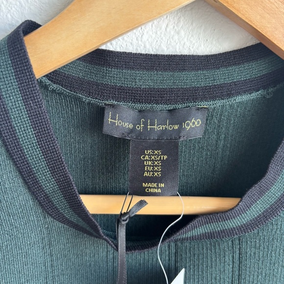 NWT House of Harlow 1960 Revolve Ribbed Green Knit Sweater Vest Skirt Set XS - Picture 5 of 12